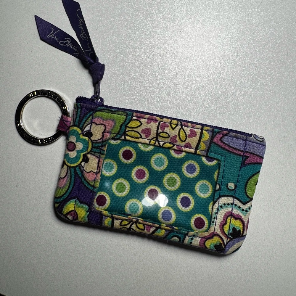 Vera Bradley zipper ID keychain purse